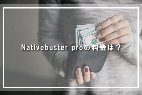 Nativebuster proの料金は？