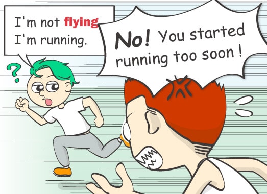 I'm not flying, I'm running.