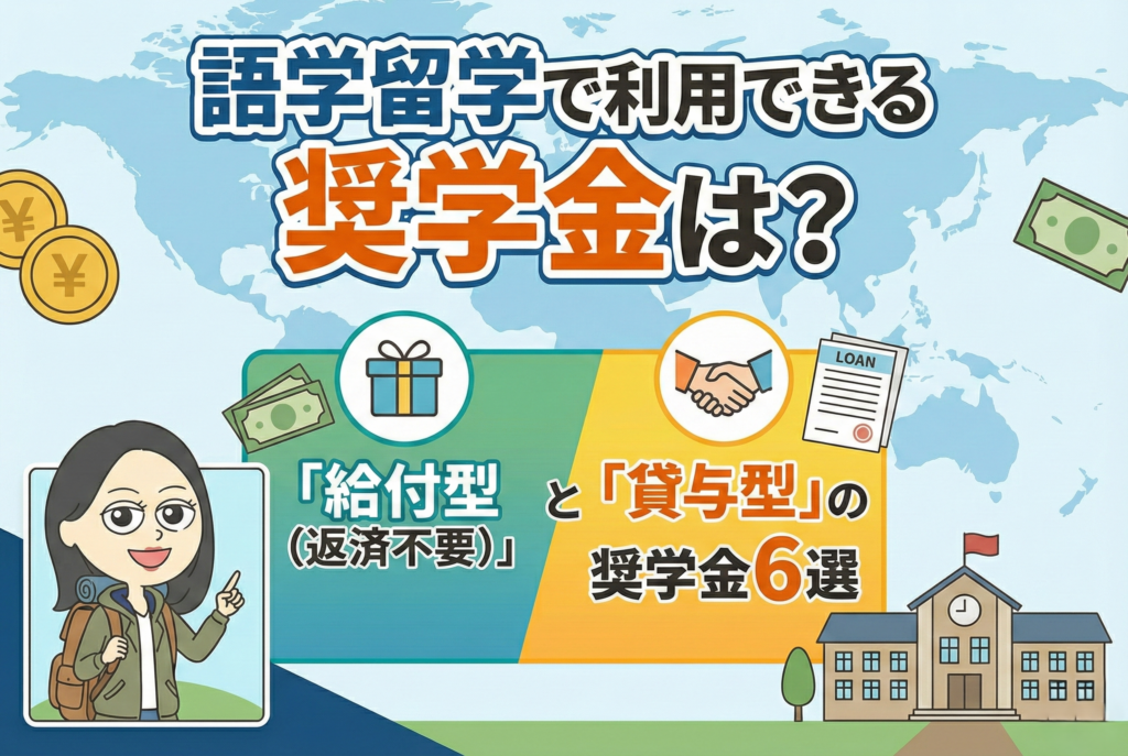語学留学で利用できる奨学金は?「給付型(返済不要)」と「貸与型」の奨学金