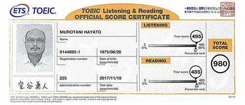 ムロタニハヤト(TOEIC)