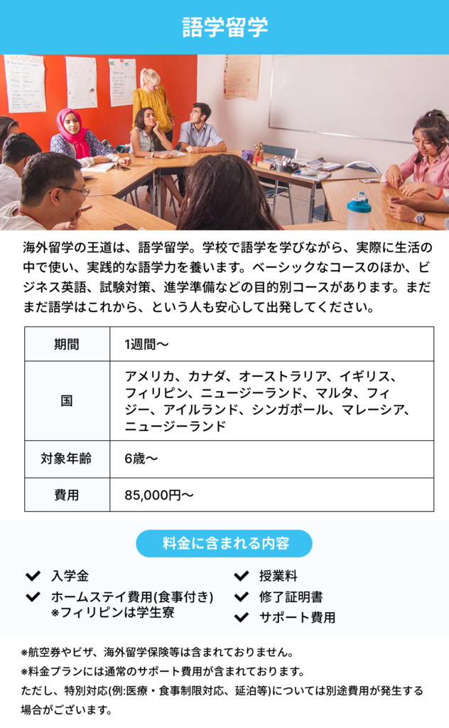 語学留学内容